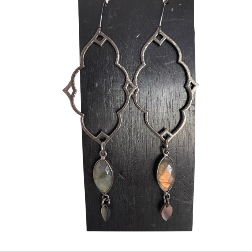 Labradorite ornate earrings